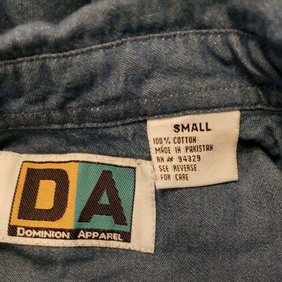 VTG. "Guardian Angel" Denim Oversized  Shirt S - Picture 12 of 12